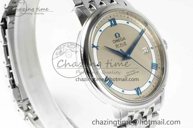 0325 HighPerformance De Ville SS DIWF 1:1 Best Edition Gray White Dial Blue Markers on SS Bracelet MIYOTA 7852